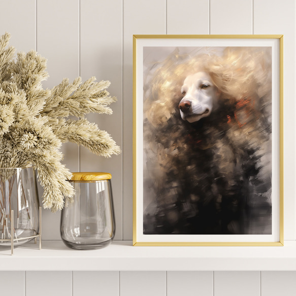 【KENSHIN (犬神) - プードル犬 No.6】風水画 アートポスター 犬の絵 犬の絵画 8枚目の画像