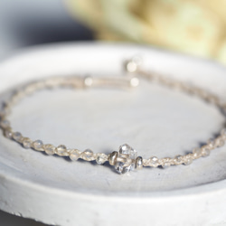 -Herkimer diamond- braid bracelet 2枚目の画像