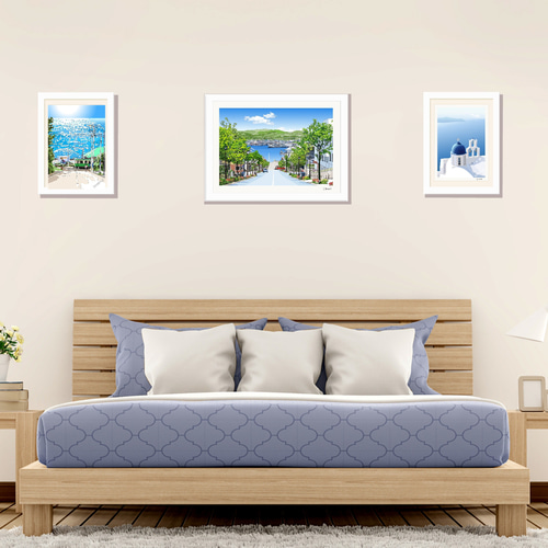 A3サイズ「函館八幡坂」ニトリ（ホワイト） 絵画 hiroma2 通販