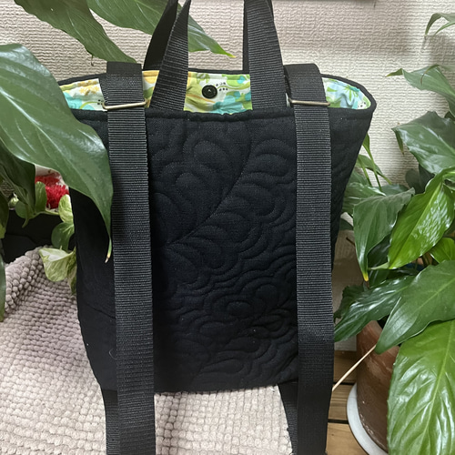 ハワイアンキルトバッグ リュックサック トートバッグ モンステラ