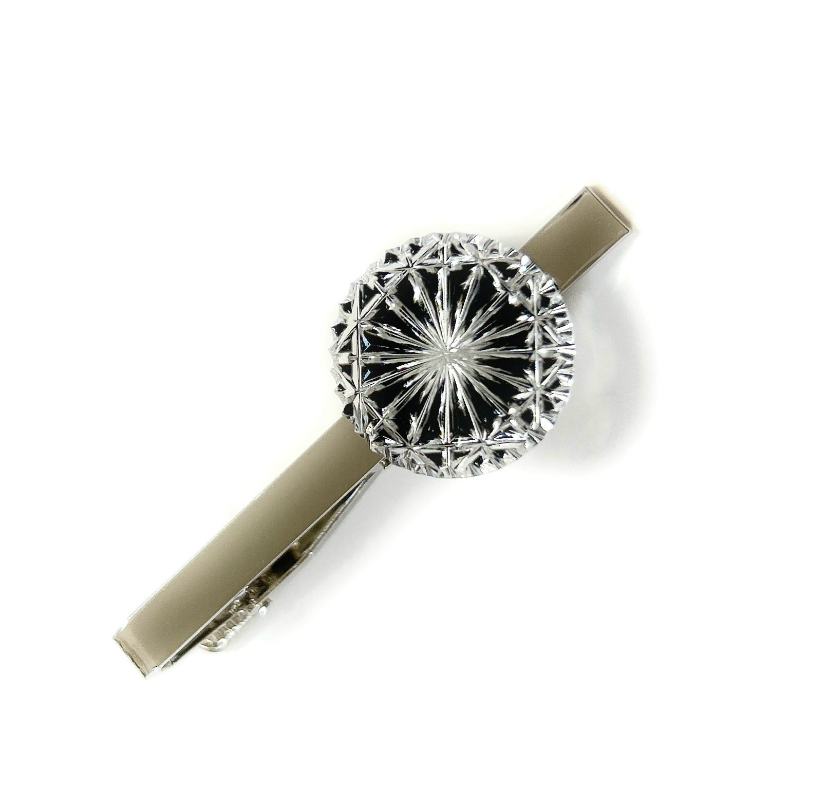 東京切子タイピン　菊　ブラック（手磨き）