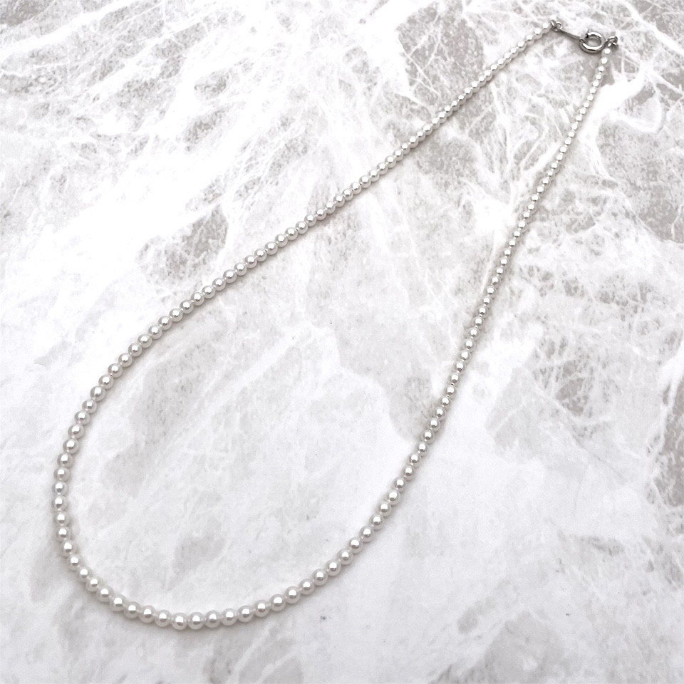 淡水真珠 ポテト3mm ホワイト 半連/1連(約38cm) 淡水パール 2mm