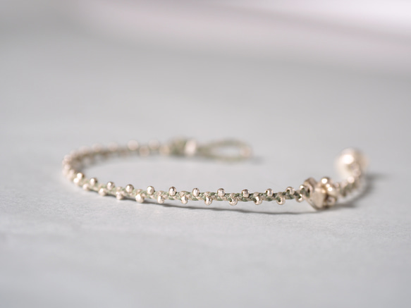 Silver braid bracelet 'Green' 3枚目の画像