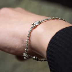 Silver braid bracelet 'Green' 5枚目の画像