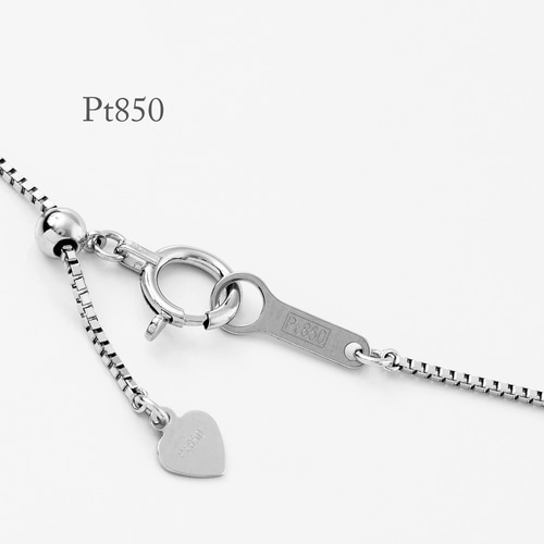 Pt850ベネチアンネックレス、幅0.8mm、フリー調整付、45cm～60cm