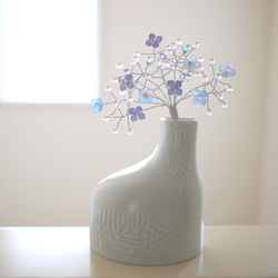 〈母の日の贈り物にも〉花咲く紫陽花＊ガラスのつぶつぶツリー 3枚目の画像