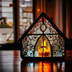 ステンドグラス ハウス インテリア雑貨 贈り物 ホームデコ キャンドル