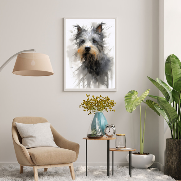 【KENSHIN (犬神) - シュナウザー犬 No.1】風水画 アートポスター 犬の絵 犬の絵画 7枚目の画像