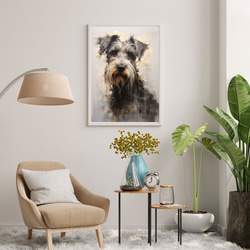 【KENSHIN (犬神) - シュナウザー犬 No.2】風水画 アートポスター 犬の絵 犬の絵画 7枚目の画像