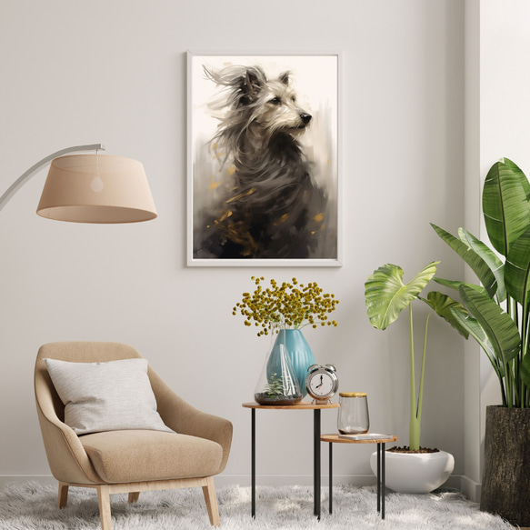 【KENSHIN (犬神) - シュナウザー犬 No.5】風水画 アートポスター 犬の絵 犬の絵画 7枚目の画像
