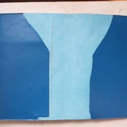 手縫いヌメ革とクロムレザー　Ａ5サイズ/ポケット　手帳・ノートカバー 5枚目の画像