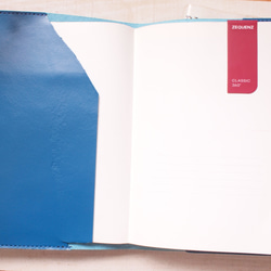 手縫いヌメ革とクロムレザー　Ａ5サイズ/ポケット　手帳・ノートカバー 3枚目の画像