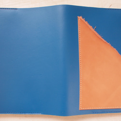 手縫いヌメ革とクロムレザー　Ａ5サイズ/ポケット　手帳・ノートカバー 6枚目の画像