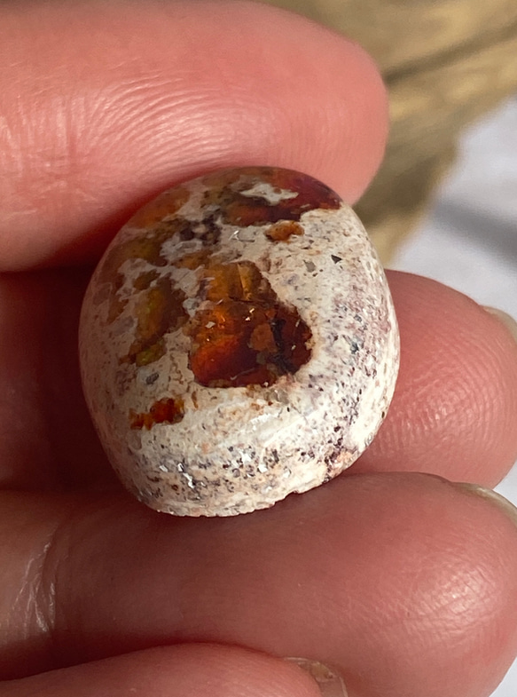 大きめファイヤー♢カンテラオパール 母岩付きオパール ルース 34 天然石 天然色 7枚目の画像