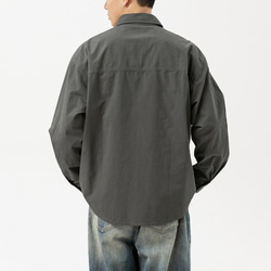 春と秋の新品の上着男性用ゆったりとしたレトロなオーバーシャツカジュアル長袖シャツ W206 15枚目の画像
