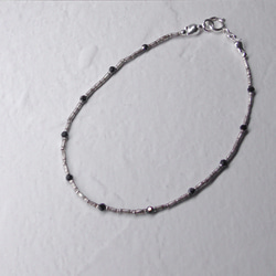 ❮再販×4❯ No. 70 カレンシルバー★ブレスレット　ブラックスピネル 3枚目の画像