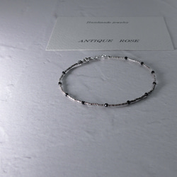 ❮再販×4❯ No. 70 カレンシルバー★ブレスレット　ブラックスピネル 6枚目の画像