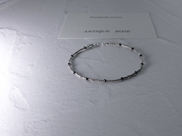 ❮再販×4❯ No. 70 カレンシルバー★ブレスレット　ブラックスピネル 6枚目の画像