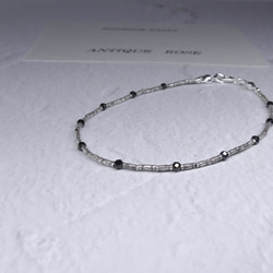 ❮再販×4❯ No. 70 カレンシルバー★ブレスレット　ブラックスピネル 2枚目の画像