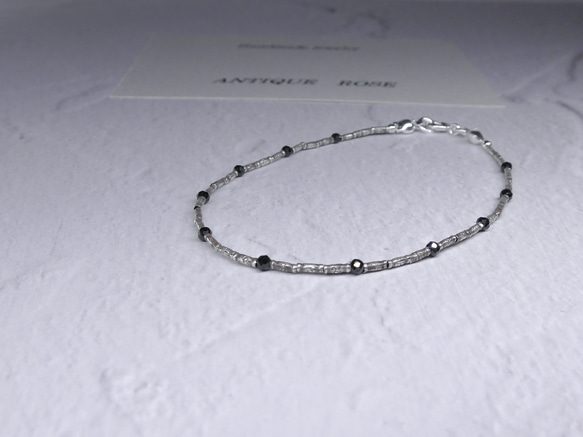 ❮再販×4❯ No. 70 カレンシルバー★ブレスレット　ブラックスピネル 2枚目の画像