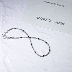 ❮再販×4❯ No. 70 カレンシルバー★ブレスレット　ブラックスピネル 5枚目の画像