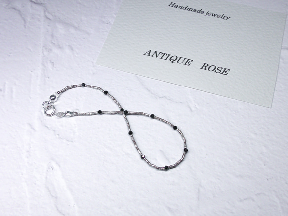 ❮再販×4❯ No. 70 カレンシルバー★ブレスレット　ブラックスピネル 5枚目の画像