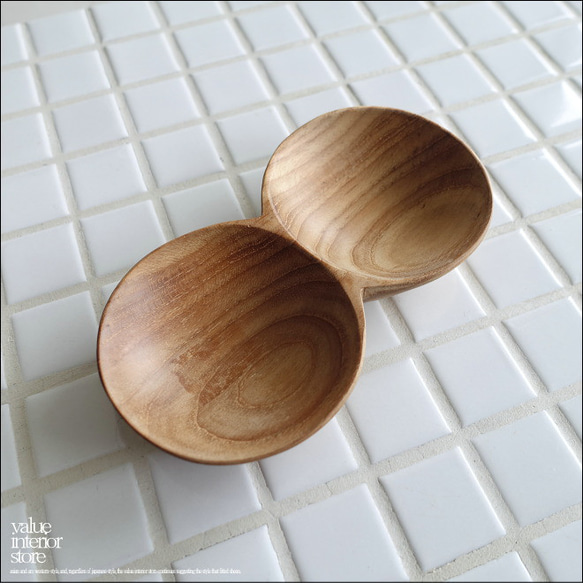 ハンドメイド　木製　二連薬味入れセット ハンドメイド木製二連薬味入れセット