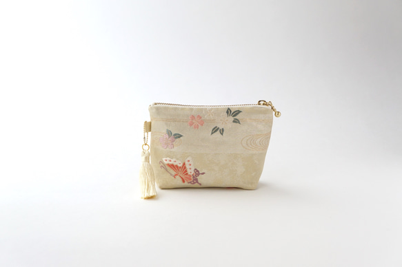 [櫻花/蝴蝶紋腰帶重製迷你小袋] 卡包、小袋、首飾袋。非常適合作為生日禮物或母親節禮物。 第2張的照片