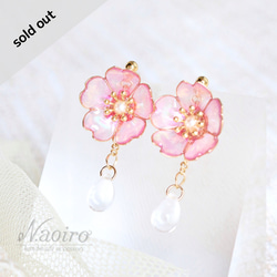 優しい雰囲気♡揺れる小ぶりの桜ピアス/イヤリングに変更可能 春 お花