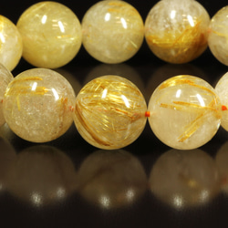 【お試し価格】１６ミリ 一点物 ゴールドルチル ブレスレット ８３ｇ ＯＲ２５ 金針水晶 お守り効果 合格祈願 ギフト 2枚目の画像