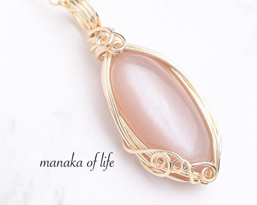 ムーンストーン ワイヤーラップペンダント ムーンストーン ペンダントトップ ワイヤーラッピング ネックレス