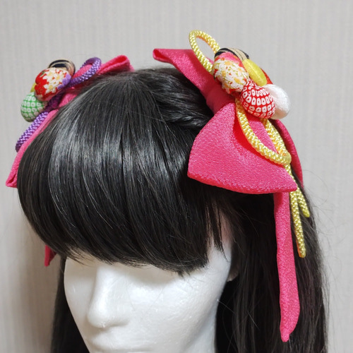 髪飾り 髪飾りピンク リボンピンク 卒業式髪飾り 卒業式リボン つまみ  