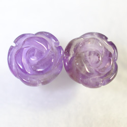 (1 件) 紫水晶玫瑰耳環（10 毫米，鈦柱） 第1張的照片