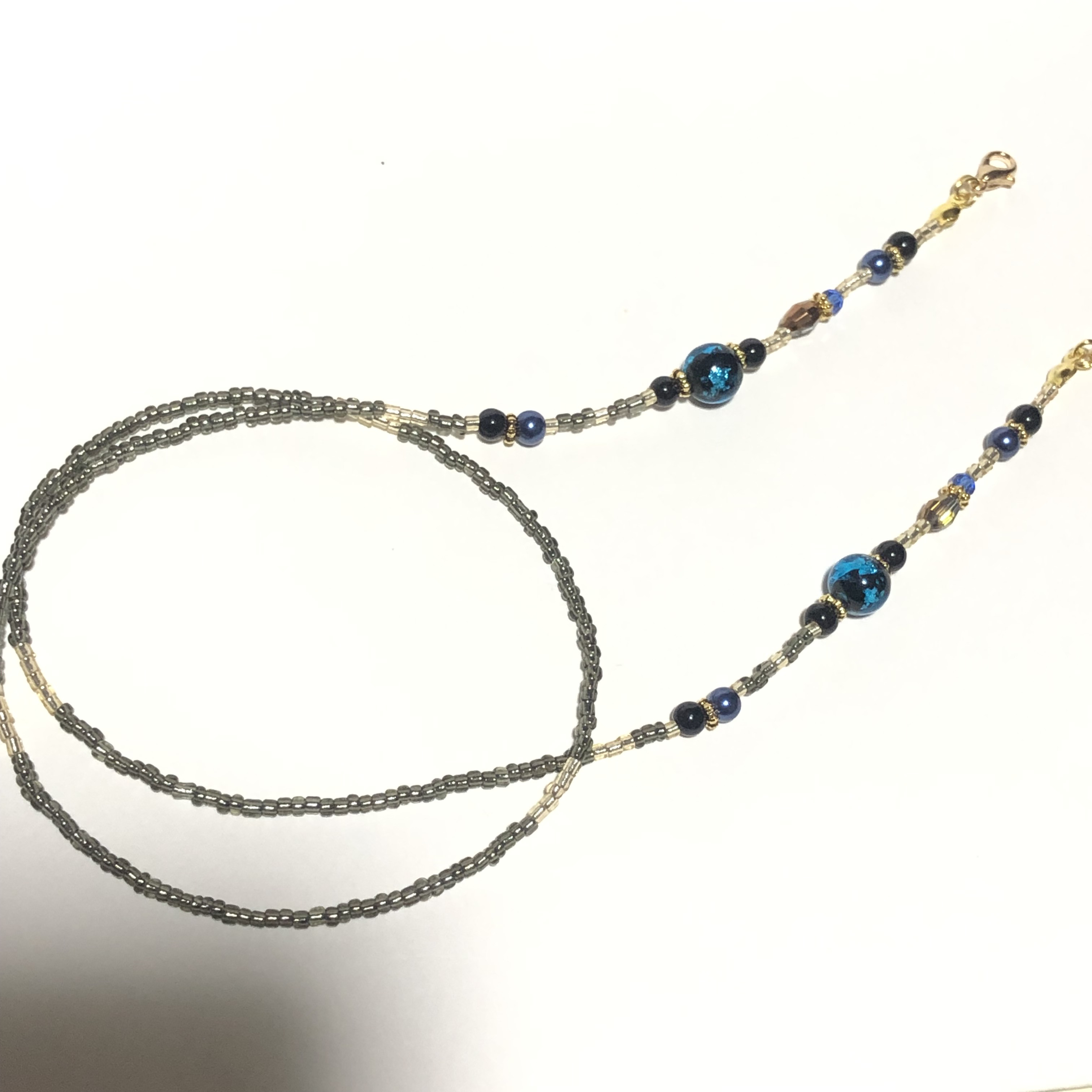 ♪❤️ ランプワーク トンボ玉 パール マスクチェーン メガネチェーン