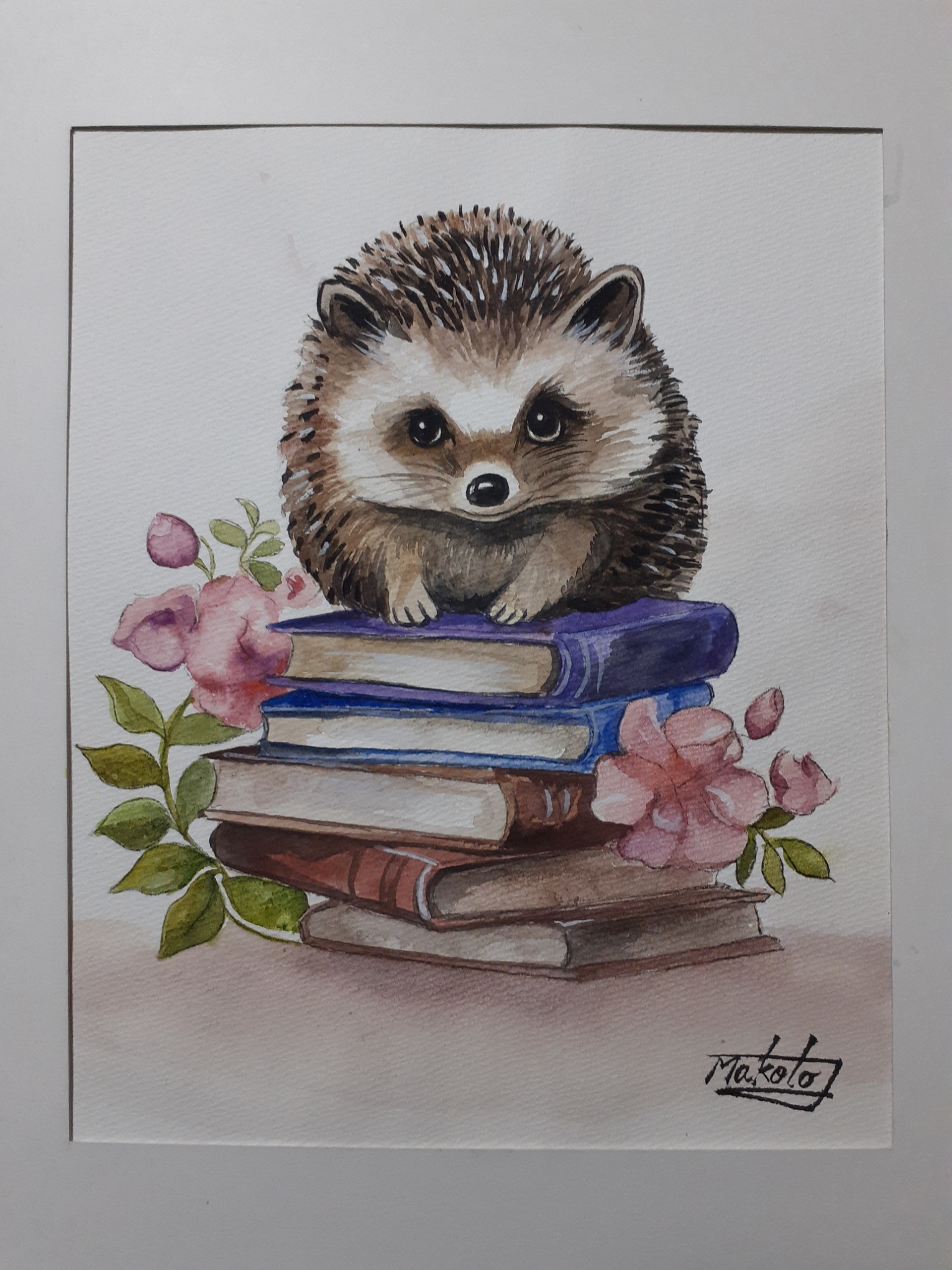 ハリネズミ　油彩画　原画 71Y5ahJINvL._UF1000,1000_QL80_.jpg