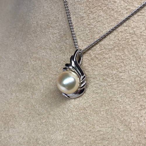 K14WG 】ペンダントトップ あこや真珠8mm ネックレス・ペンダント