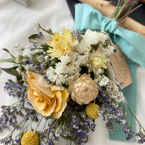 ドライフラワー イエローヘリクリサムスワッグ