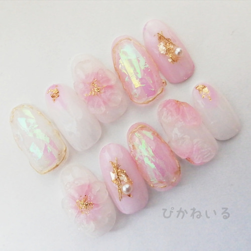 さくら,ニュアンスうるうる春ネイル ネイルチップ(つけ爪 さくら,ニュアンスうるうる春ネイル ネイルチップ(つけ爪