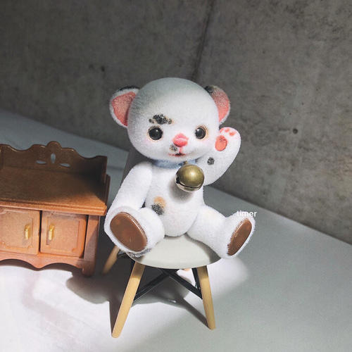 ★ハニーベア★ ミモザ　カスタム　ホワイトグレー　妖精アンティークベアちゃん ☆ハニーベア☆ ミモザ カスタム ホワイトグレー 妖精アンティークベア