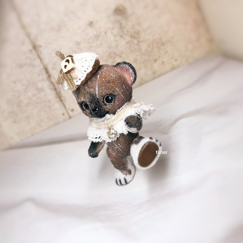 ハニーベア カスタム ミモザ ホワイト 2/14 クリームチョコレート 24