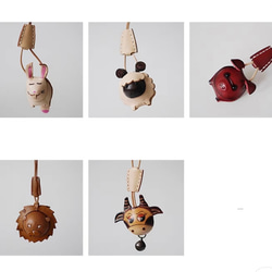 Handmade可愛い本革　動物鼠牛虎兎龍蛇馬羊猿鳥犬豚バッグチャーム　キーリング 7枚目の画像