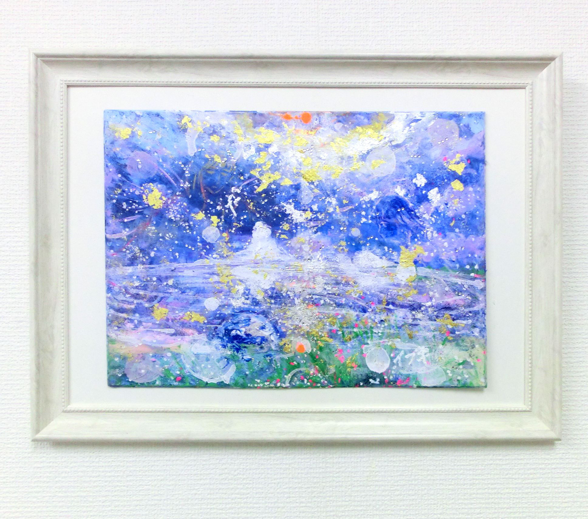 原画「生まれ変わりの海」(B)額サイズ33×45㎝ パワーアート 絵画 息吹 