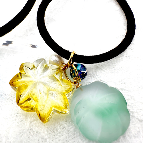 和菓子のヘアゴム 和菓子 2つセット レジンアクセサリー ヘアゴム