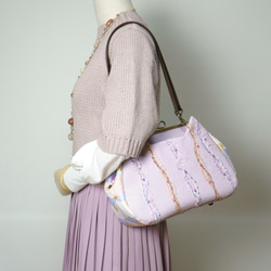 藤紫・アズネコ・がま口バッグ 10枚目の画像