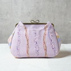 藤紫・アズネコ・がま口バッグ 8枚目の画像