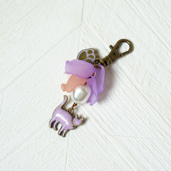 藤紫・アズネコ・がま口バッグ 6枚目の画像