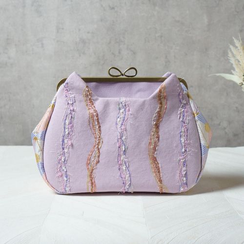 新品、未使用 仕立て屋pote がま口 バッグ ピンク ターコイズブルー 紫 藤紫・アズネコ・がま口バッグ ショルダーバッグ azure blue 通販