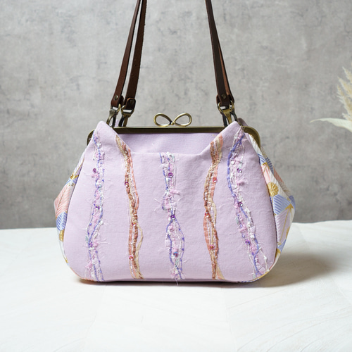 藤紫・アズネコ・がま口バッグ ショルダーバッグ azure blue 通販