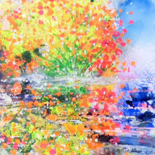 小倉遊亀】「山茶花」 木版画 67/250 絵画 ユニセックス