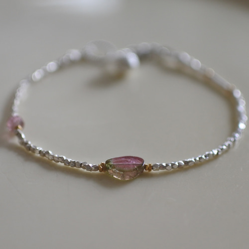 カレンシルバー ウォーターメロントルマリンのブレスレット（Silver925